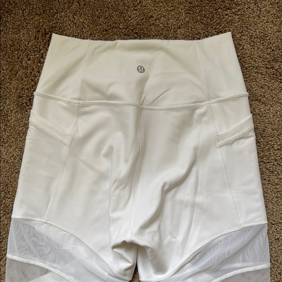 Lululemon Forget The Sweat Tight 25" White Mesh Cutout - Picture 7 of 13